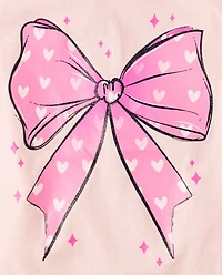 Baby And Toddler Girls Bow Graphic Tee