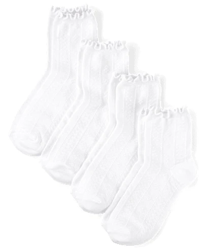 Girls Pointelle Ruffle Midi Socks