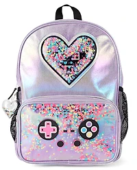 Girls Iridescent Shakey Video Game Backpack