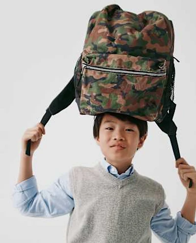 Boys Camo Backpack