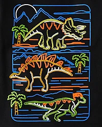 Baby And Toddler Boys Dino Outline Graphic Tee
