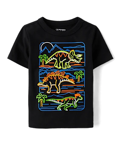 Baby And Toddler Boys Dino Outline Graphic Tee