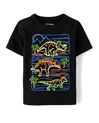 Baby And Toddler Boys Dino Outline Graphic Tee