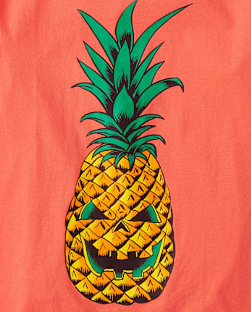 Boys Summerween Skull Pineapple Graphic Tee