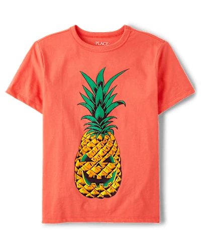 Boys Summerween Skull Pineapple Graphic Tee