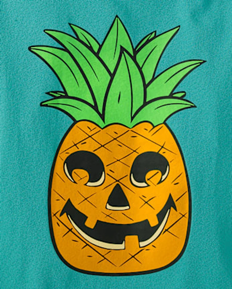 Baby And Toddler Boys Summerween Skull Pineapple Graphic Tee