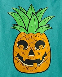 Baby And Toddler Boys Summerween Skull Pineapple Graphic Tee