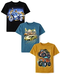 Boys Vehicle Graphic Tee 3-Pack
