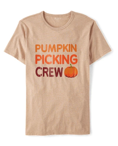 Adult Matching Family Pumpkin Picking Crew Graphic Tee