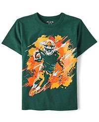Boys Football Player Graphic Tee