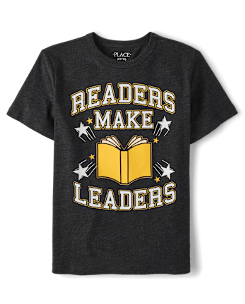 Boys Readers Make Leaders Graphic Tee