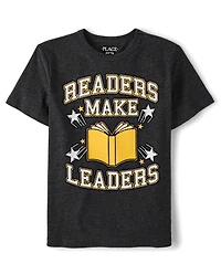 Boys Readers Make Leaders Graphic Tee