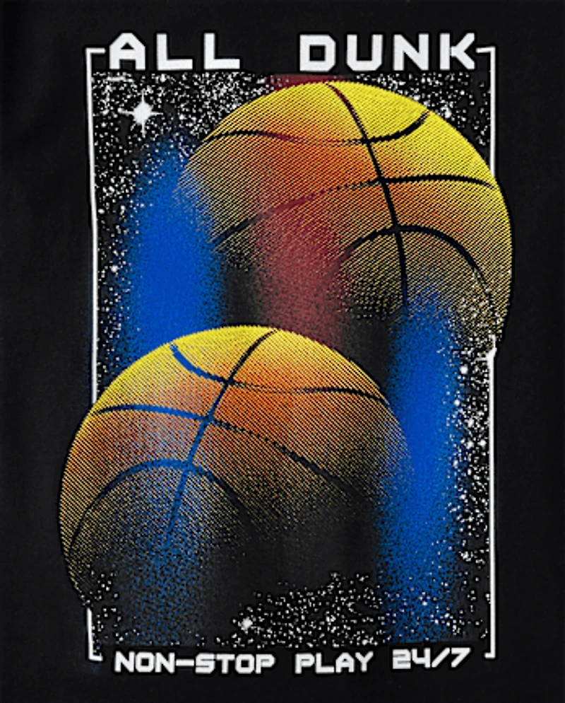 Boys Double Basketball Graphic Tee
