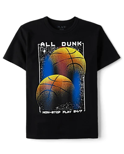 Boys Double Basketball Graphic Tee