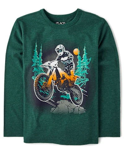 Boys Motocross Biker Graphic Tee