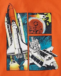 Boys Spaceship Comic Graphic Tee