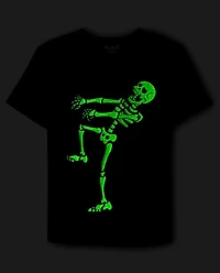 Boys Glow Skeleton Dancer Graphic Tee