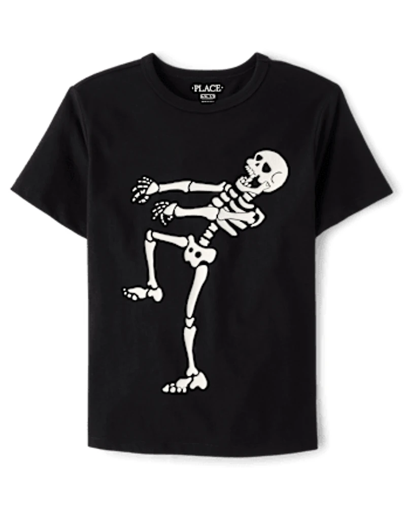 Boys Glow Skeleton Dancer Graphic Tee
