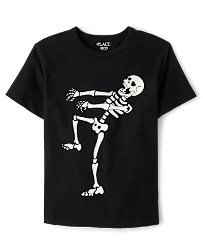 Boys Glow Skeleton Dancer Graphic Tee