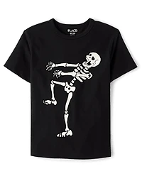 Boys Glow Skeleton Dancer Graphic Tee