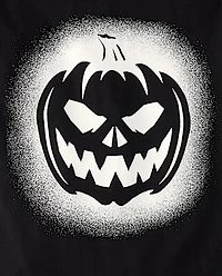 Boys Glow Pumpkin Face Graphic Tee