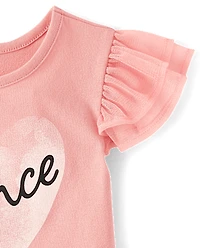 Baby And Toddler Girls Graphic Flutter Top