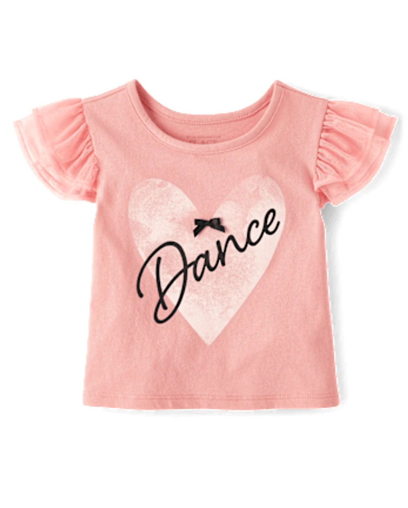 Baby And Toddler Girls Graphic Flutter Top