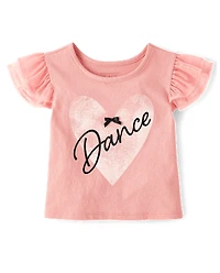Baby And Toddler Girls Graphic Flutter Top