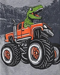 Baby And Toddler Boys Dino Truck Graphic Tee