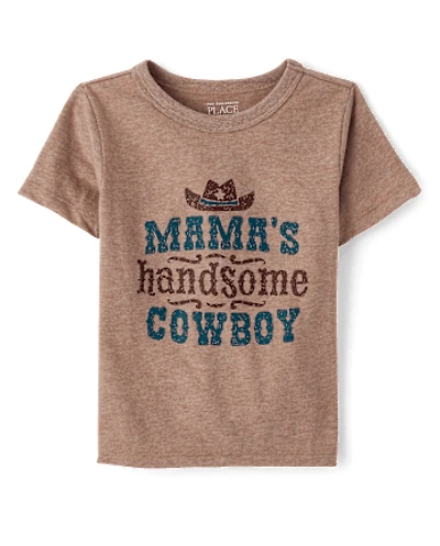 Toddler Boys Mama's Handsome Cowboy Graphic Tee