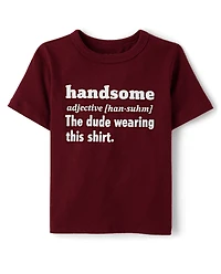 Toddler Boys Handsome Definition Graphic Tee