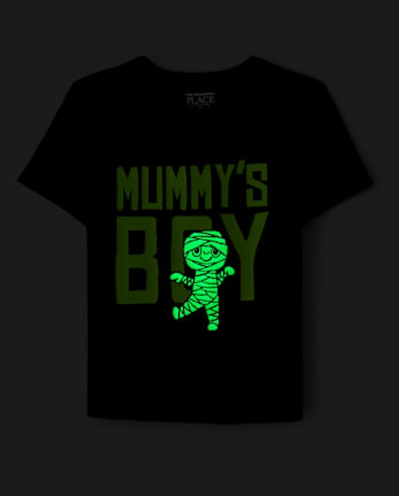 Baby And Toddler Boys Glow Mummy's Boy Graphic Tee