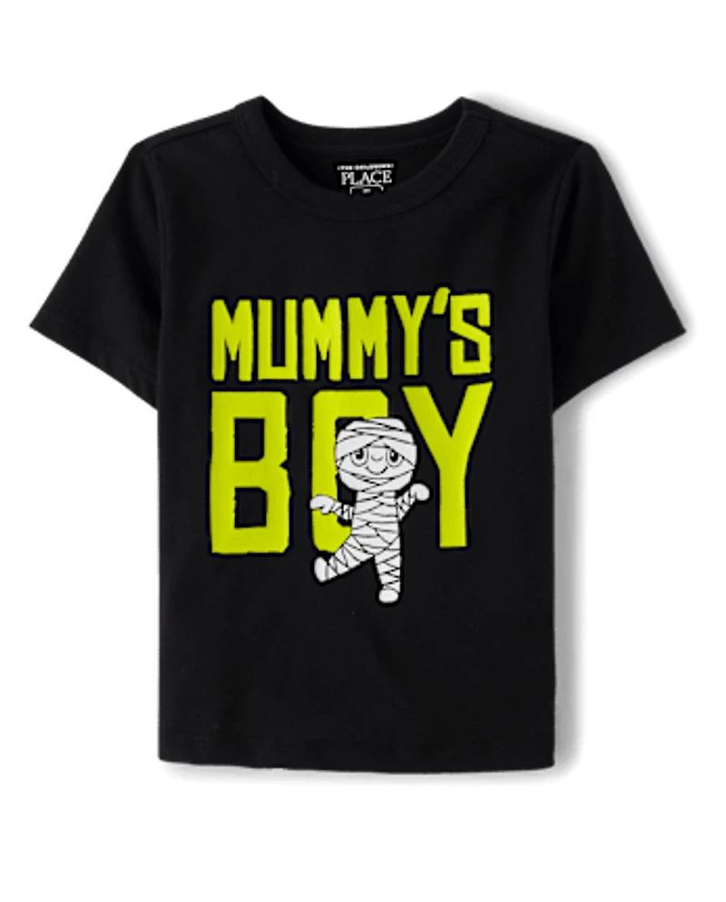 Baby And Toddler Boys Glow Mummy's Boy Graphic Tee