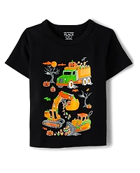 Baby And Toddler Boys Halloween Trucks Graphic Tee