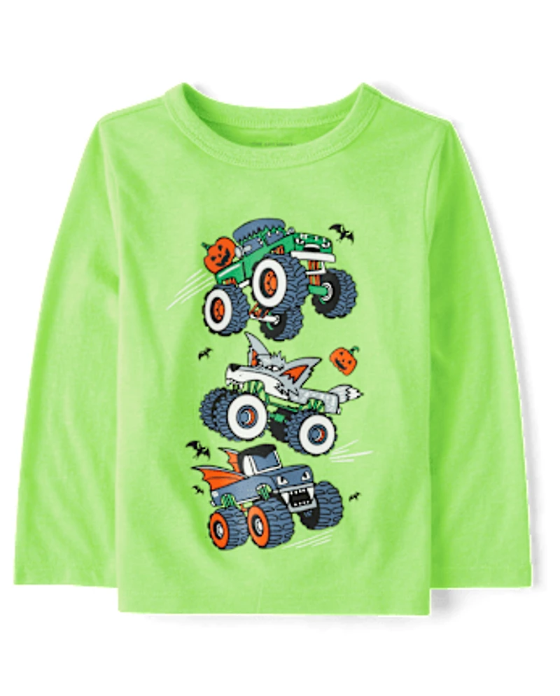 Baby And Toddler Boys Halloween Trucks Graphic Tee
