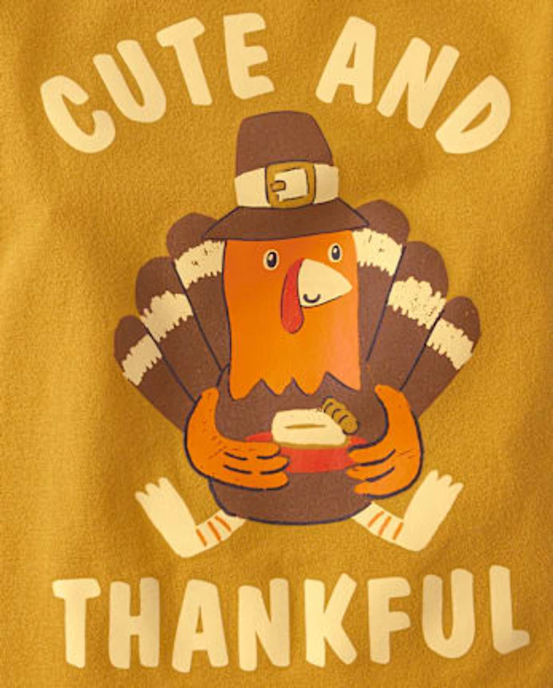 Baby And Toddler Boys Thankful Turkey Graphic Tee