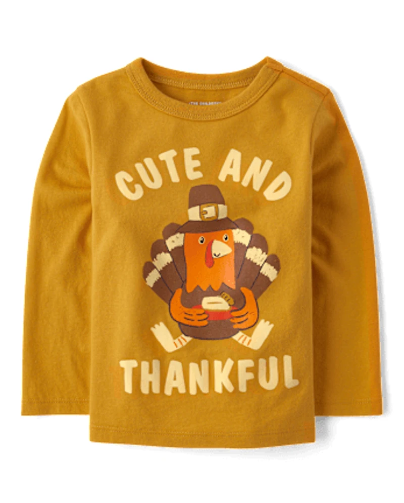 Baby And Toddler Boys Thankful Turkey Graphic Tee