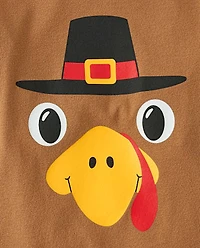 Baby And Toddler Boys Turkey Face Graphic Tee