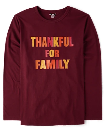 Adult Matching Family Thankful Graphic Tee