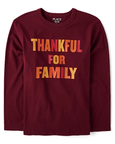 Kids Matching Family Thankful Graphic Tee