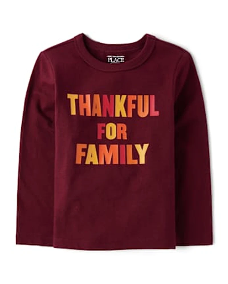 Toddler Matching Family Thankful Graphic Tee