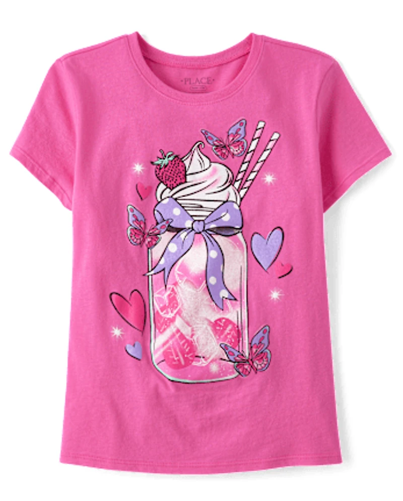 Girls Ribbon Smoothie Graphic Tee