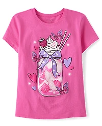 Girls Ribbon Smoothie Graphic Tee