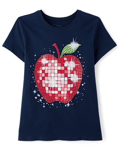 Girls Disco Apple Graphic Tee