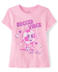 Girls Soccer Vibes Graphic Tee