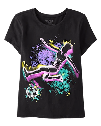 Girls Soccer Player Graphic Tee