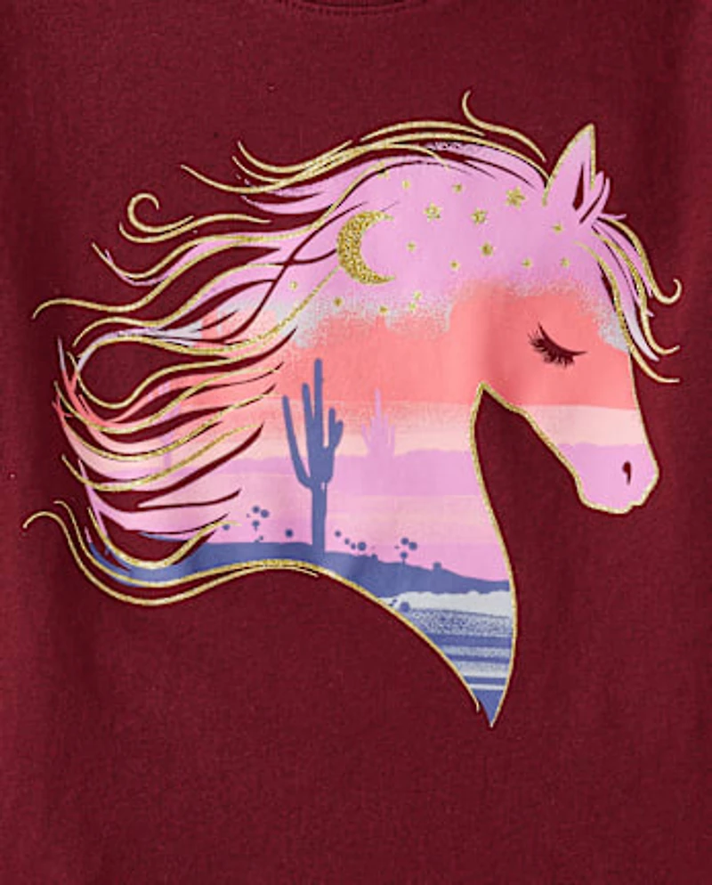 Girls Desert Horse Graphic Tee