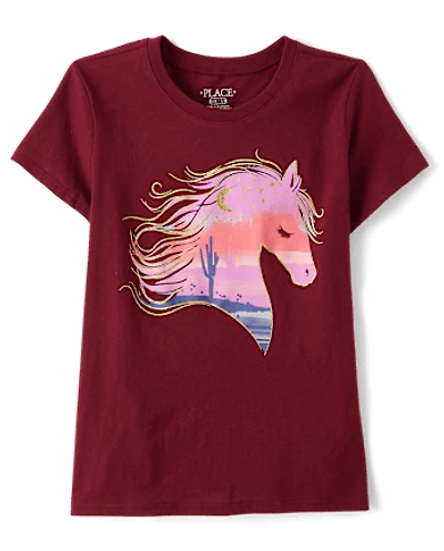 Girls Desert Horse Graphic Tee