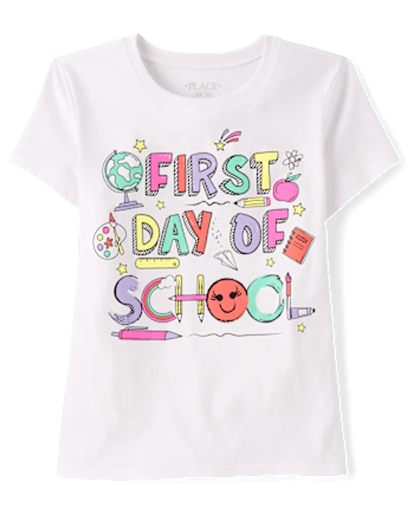 Girls First Day Of School Graphic Tee
