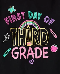 Girls First Day Third Grade Graphic Tee
